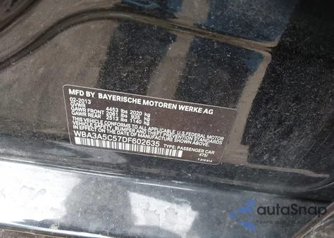 2013 BMW 328I z USA, uszkodzony, nr VIN WBA3A5C57DF602635